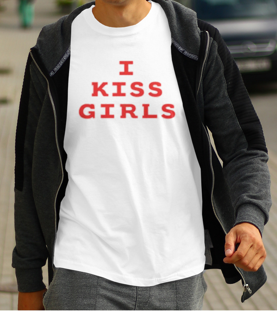 I Kiss Girls Bold Red T-Shirt