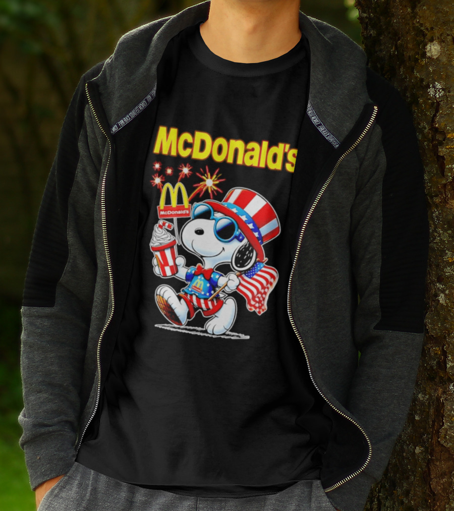Snoopy McDonald's American Celebration 1776 2026 250th Anniversary Patriotic T-Shirt