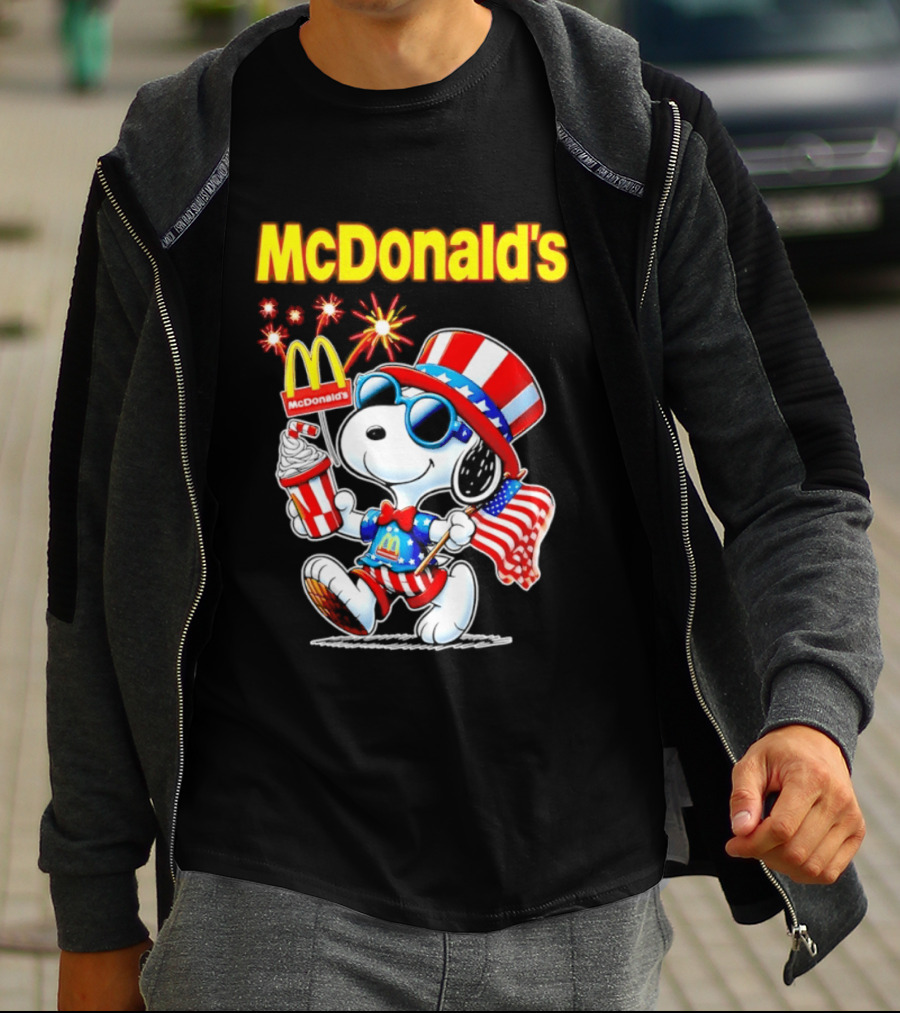 Snoopy McDonald's American Celebration 1776 2026 250th Anniversary Patriotic T-Shirt