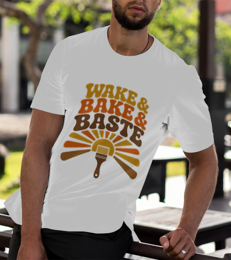 Wake And Bake And Baste With Sunrise Spatula Cooking T-Shirt