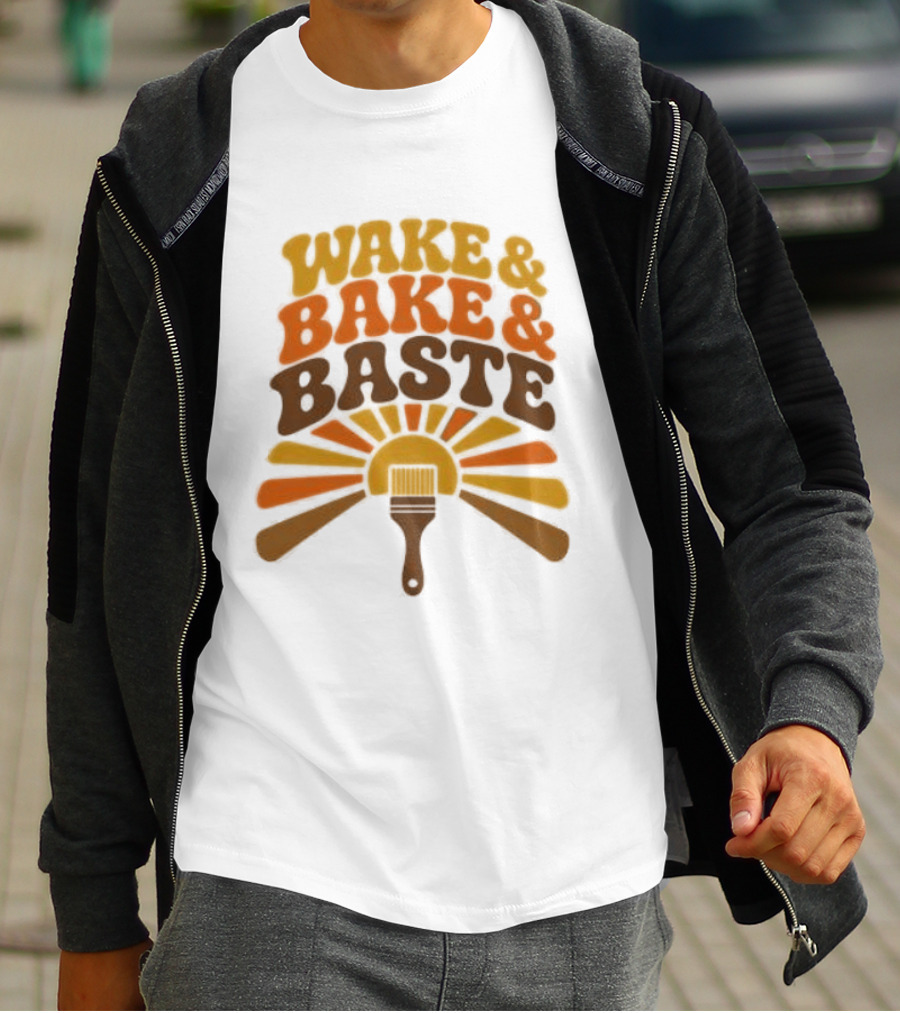 Wake And Bake And Baste With Sunrise Spatula Cooking T-Shirt
