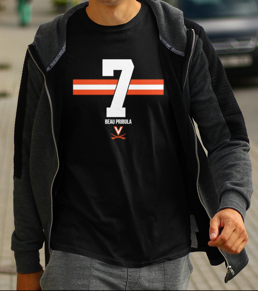 Beau Pribula 7 Virginia Cavaliers NCAA Football Number Seven T-Shirt