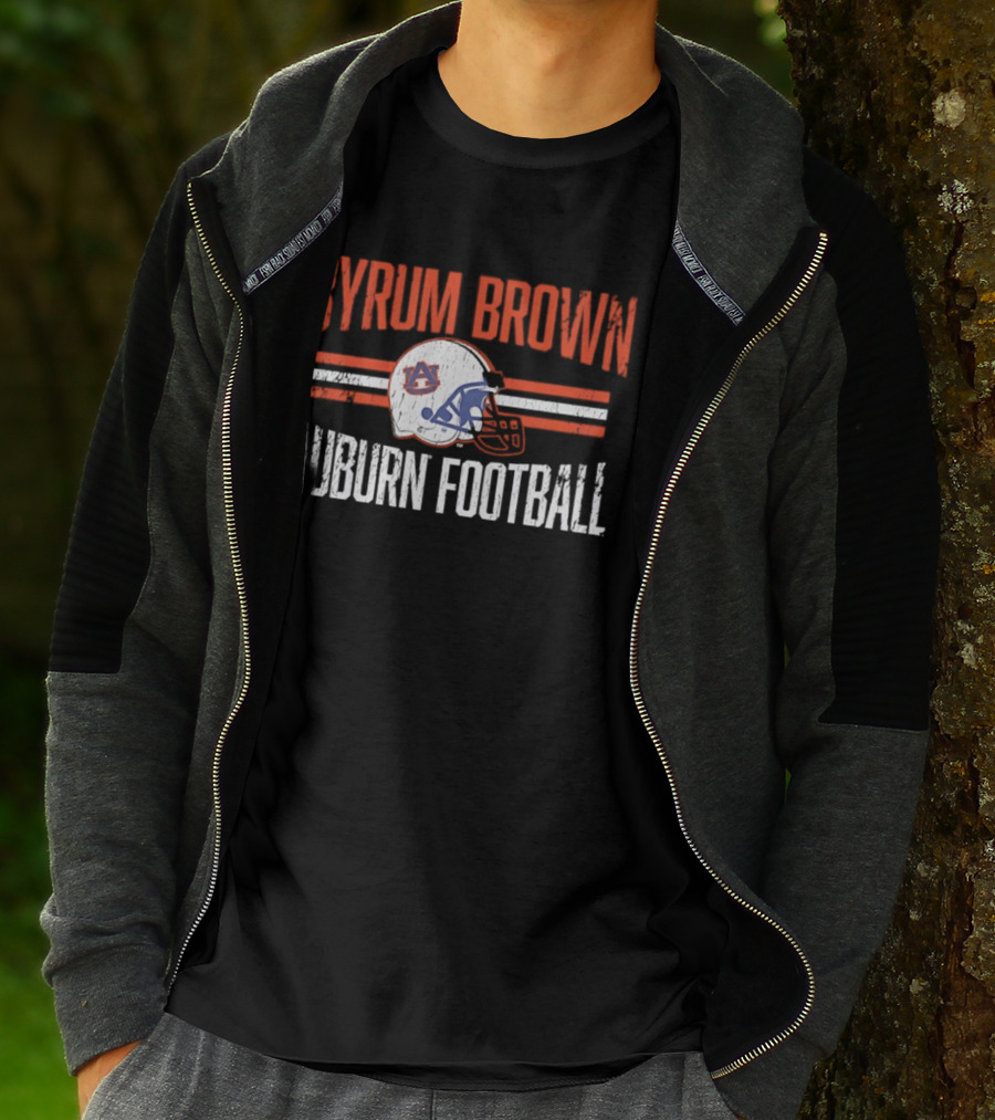 Byrum Brown Auburn Football NCAA Tigers Helmet Hero T-Shirt