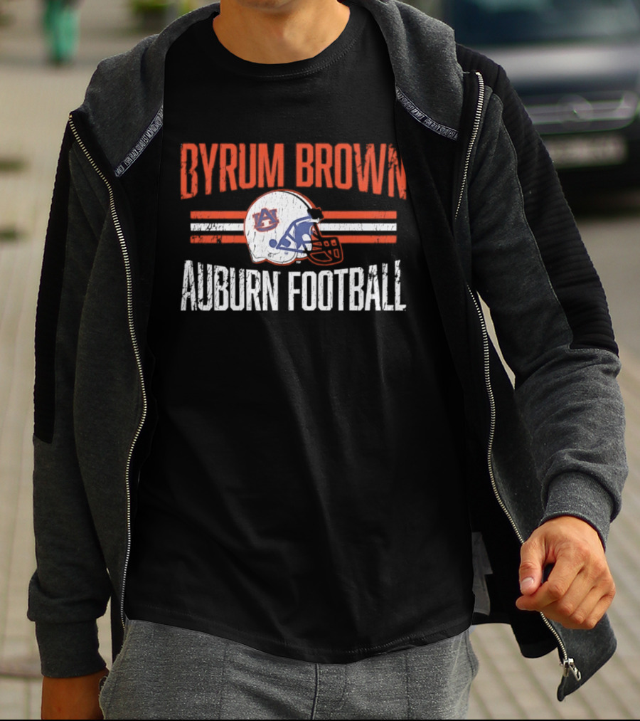 Byrum Brown Auburn Football NCAA Tigers Helmet Hero T-Shirt