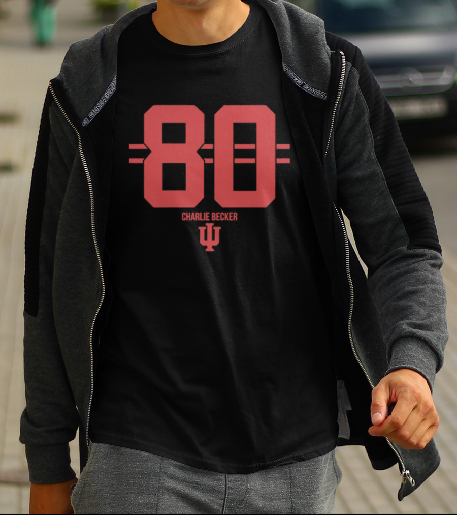 Charlie Becker 80 Indiana Hoosiers NCAA Football IU T-Shirt
