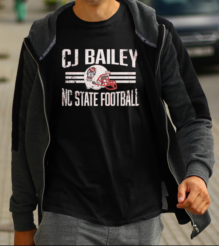 CJ Bailey NC State Football Helmet Hero T-Shirt