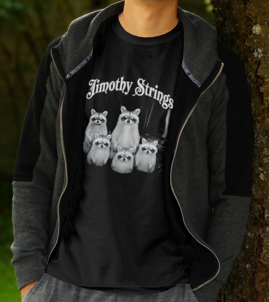Jimothy Strings Cute Raccoon Family T-Shirt