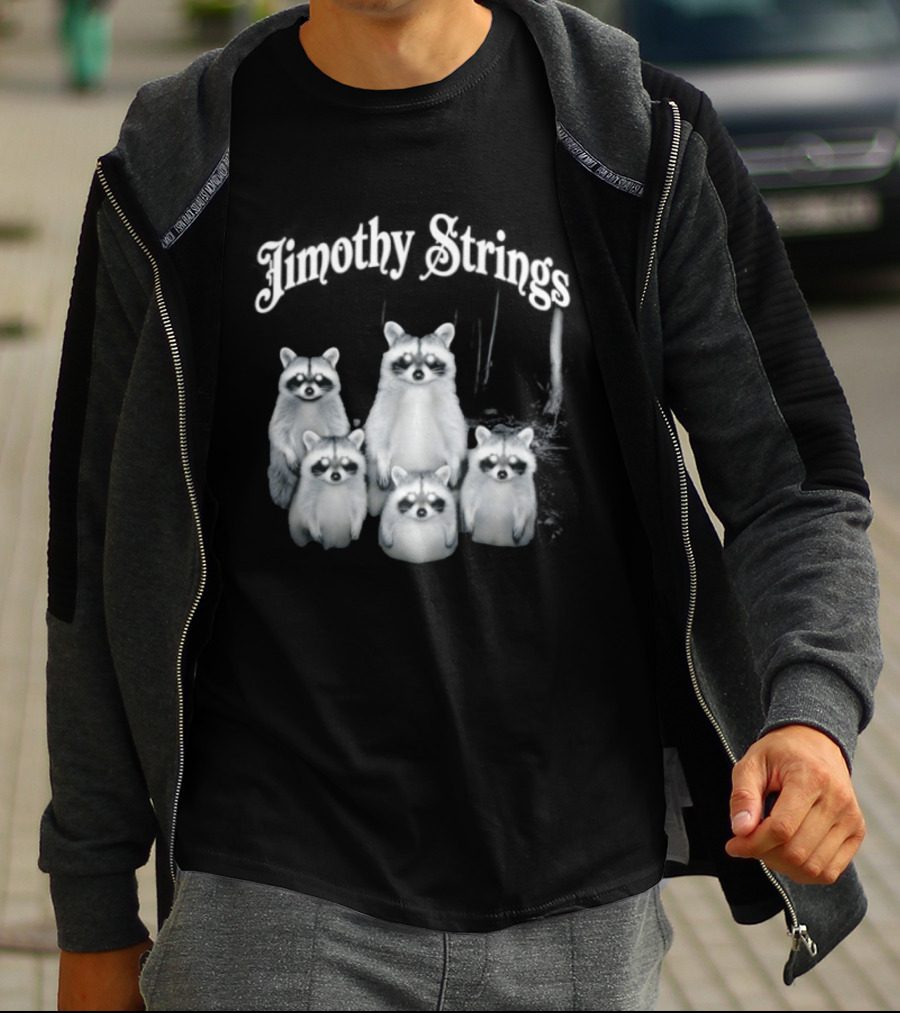 Jimothy Strings Cute Raccoon Family T-Shirt