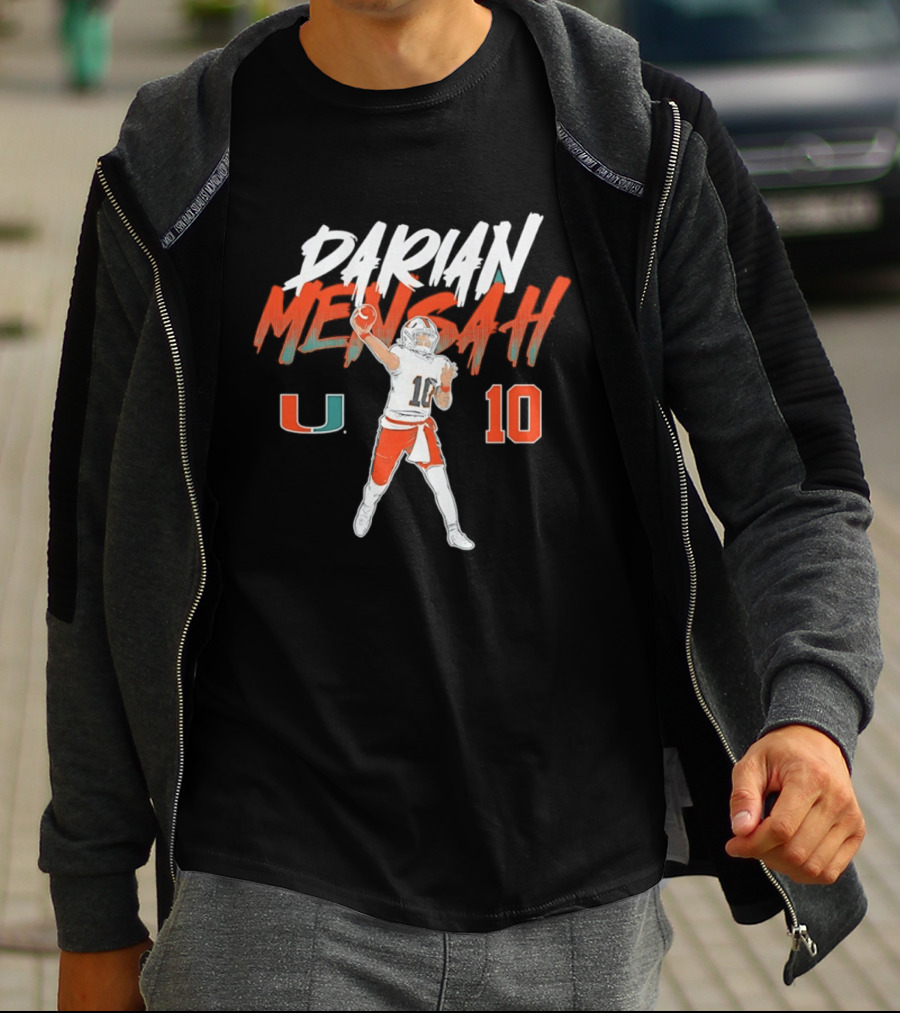 Darian Mensah 10 Miami Hurricanes NCAA Football Player Pose U T-Shirt