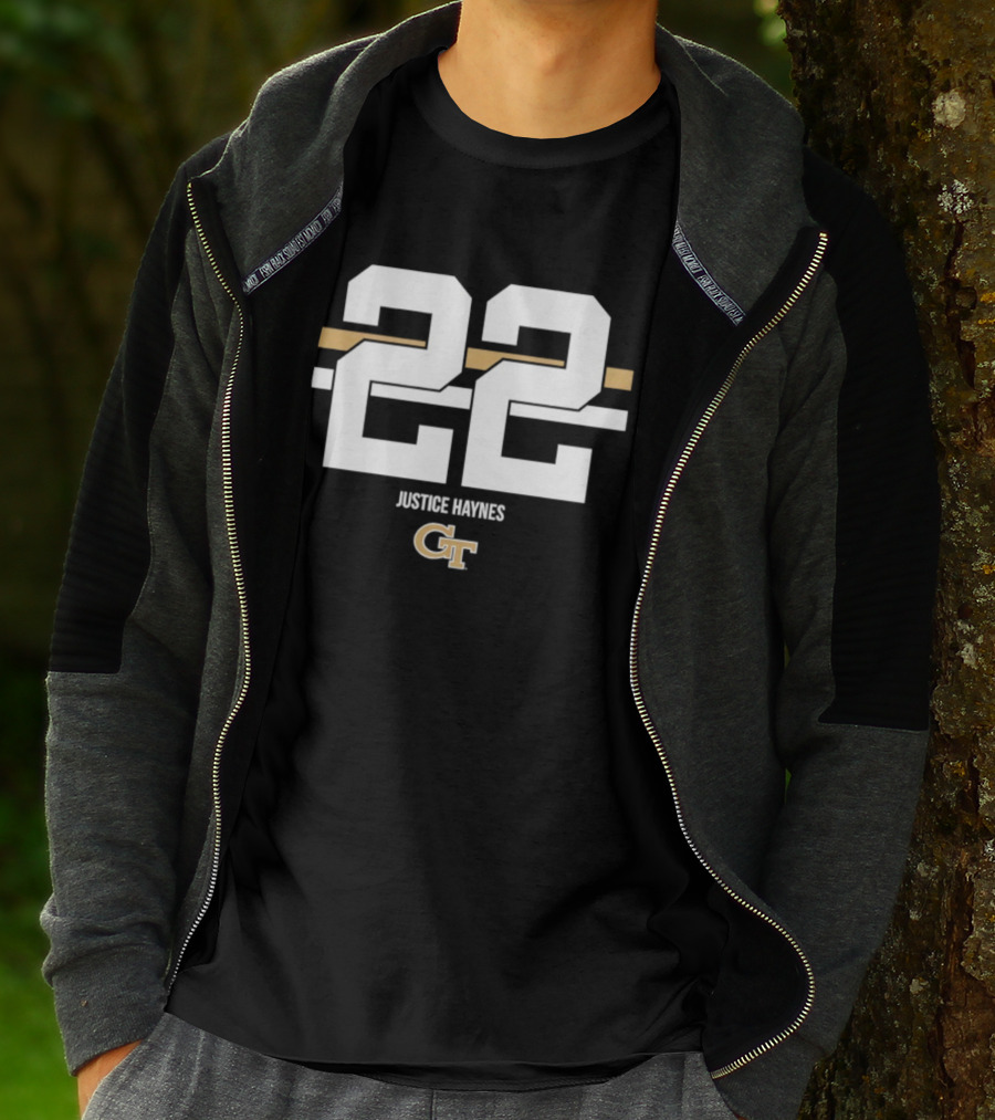 Justice Haynes 22 Georgia Tech GT NCAA Football T-Shirt
