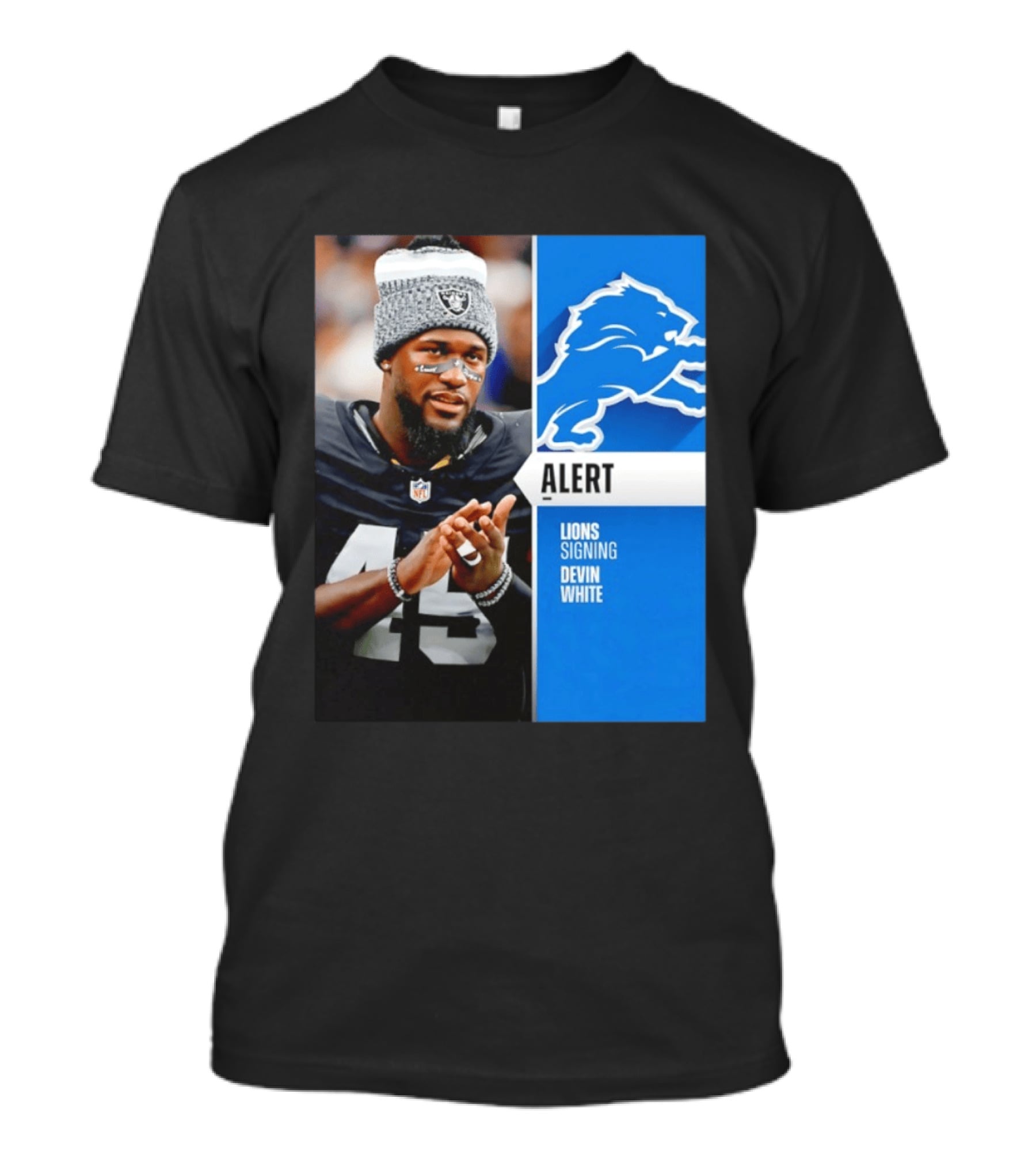 Alert Lions Signing Devin White NFL Football 2026 Season Update T-Shirt