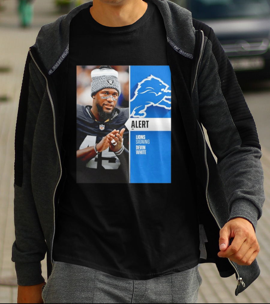 Alert Lions Signing Devin White NFL Football 2026 Season Update T-Shirt