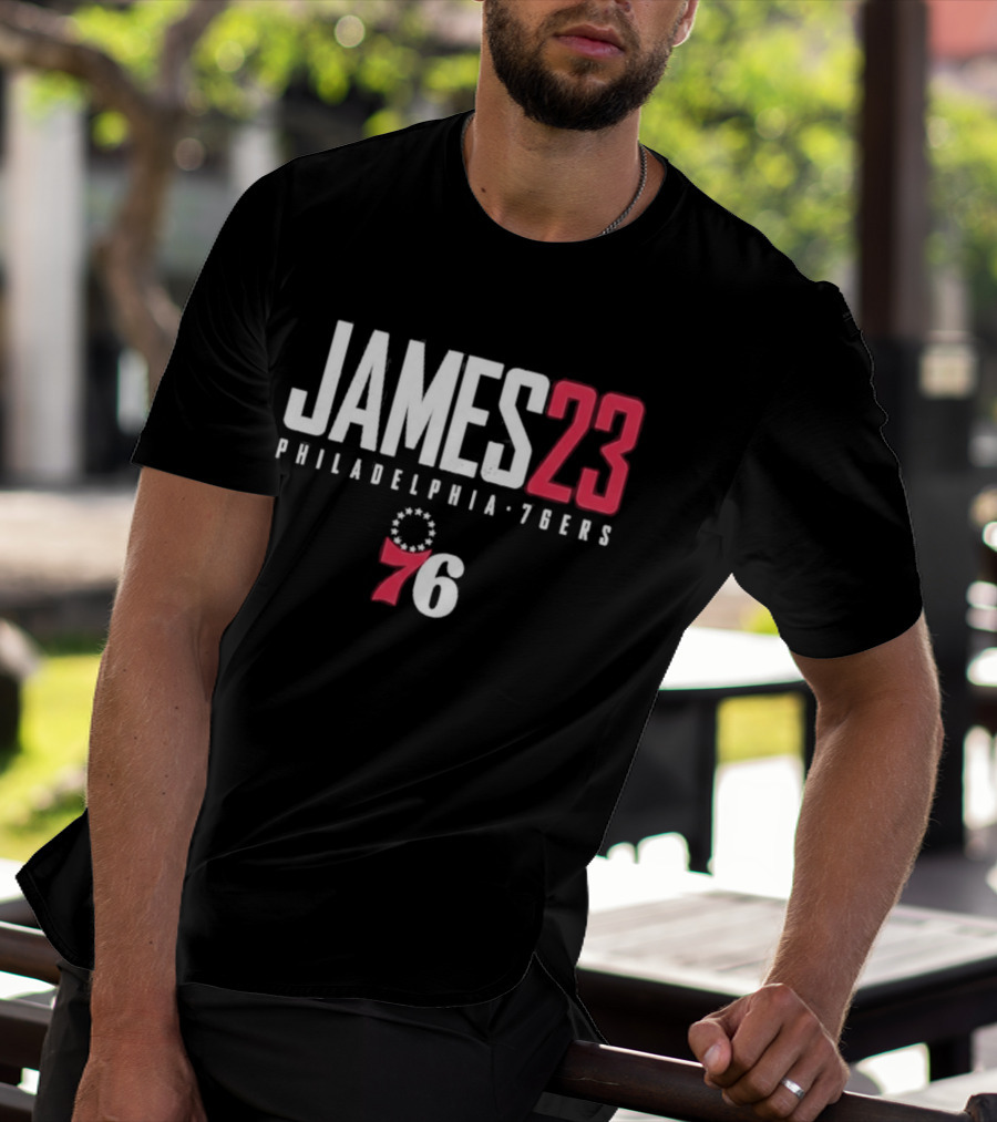 LeBron James 23 Philadelphia 76ers Distressed NBA Jersey T-Shirt