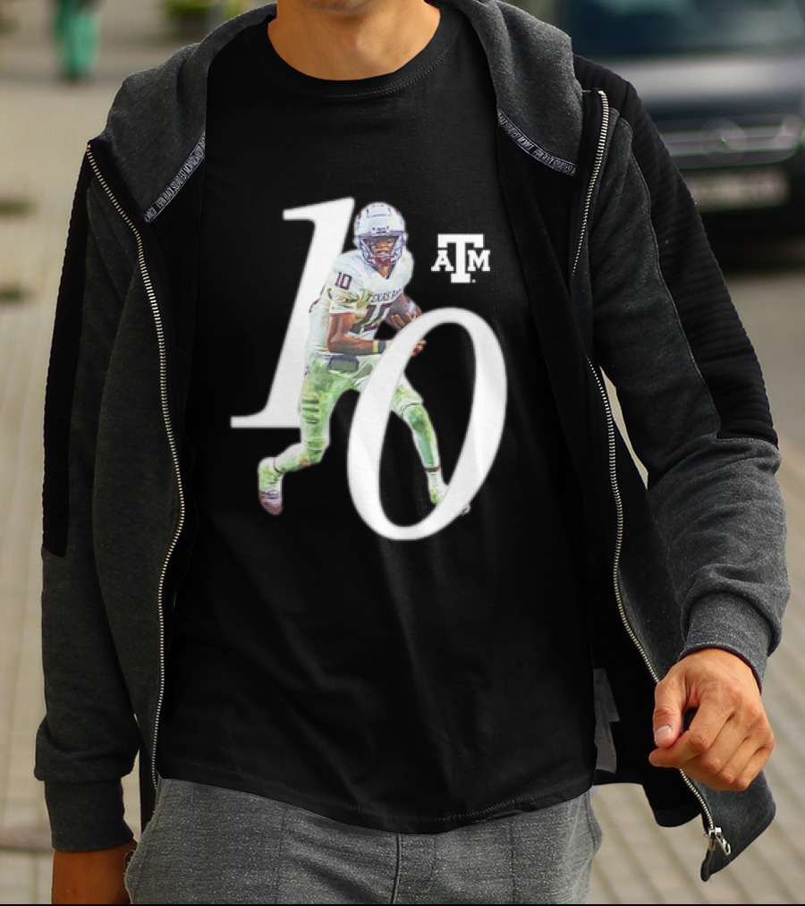 Texas A&M Aggies Marcel Reed 10 Football Player Action Pose T-Shirt