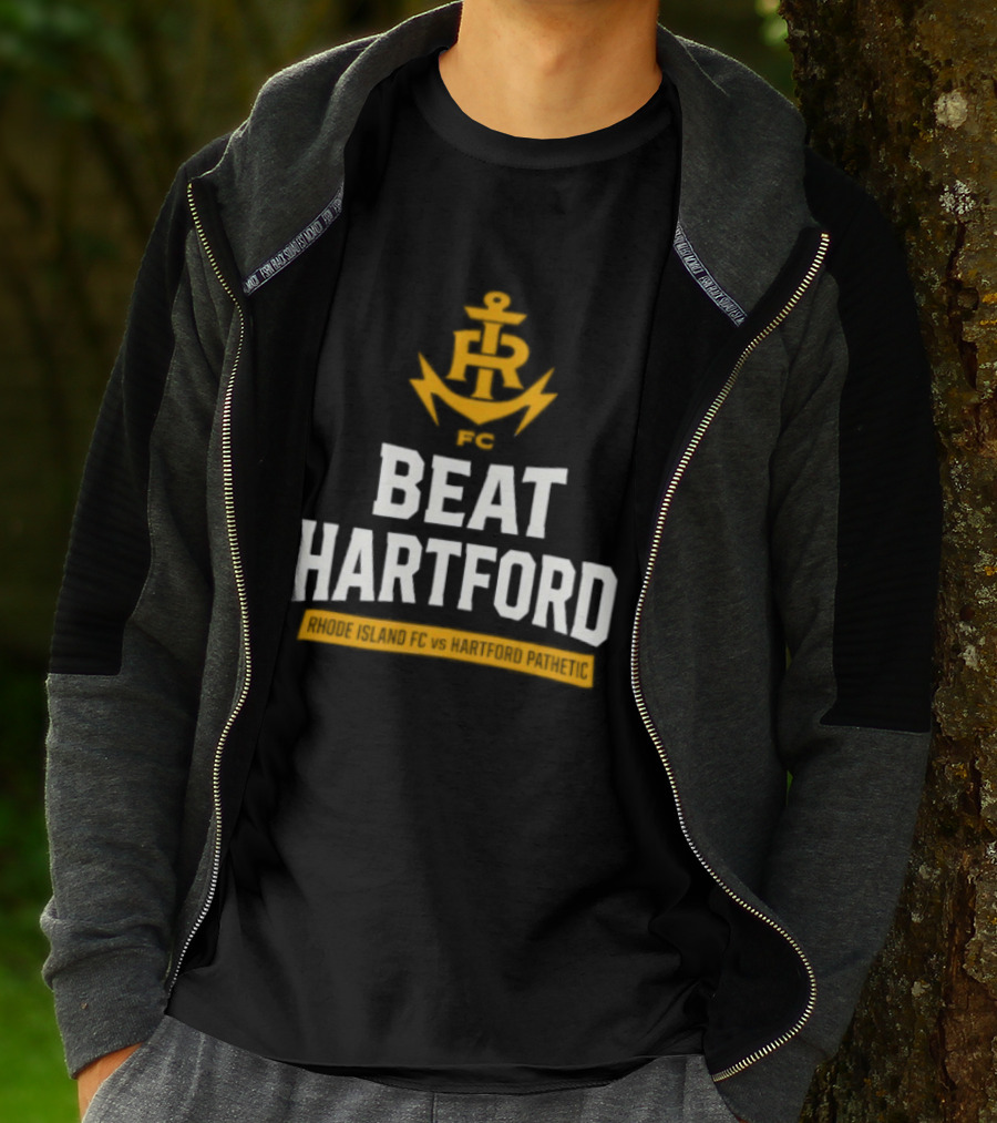 Rhode Island FC Beat Hartford Anchor Icon Above T-Shirt