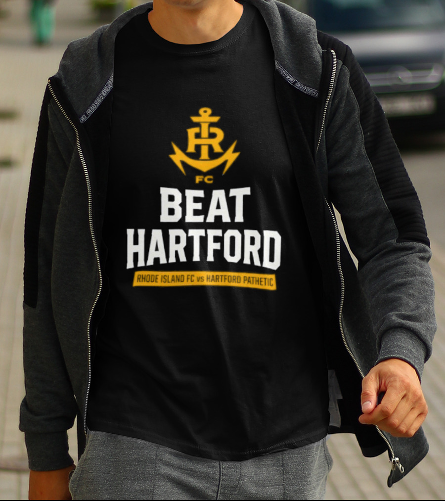 Rhode Island FC Beat Hartford Anchor Icon Above T-Shirt