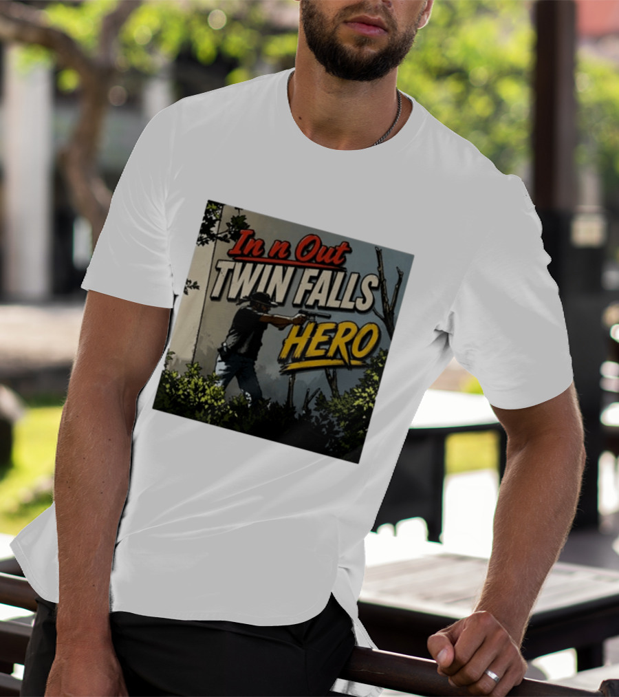 In N Out Twin Falls Hero 2026 Action Scene T-Shirt