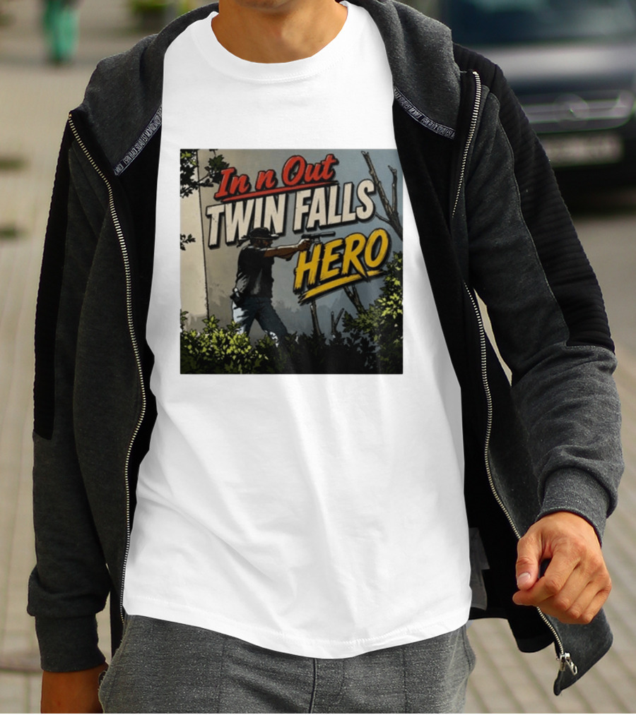 In N Out Twin Falls Hero 2026 Action Scene T-Shirt