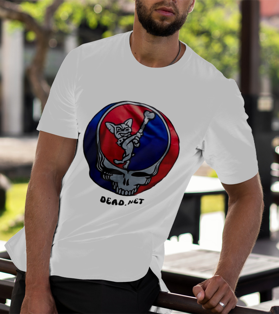 El Paso Dead.Net Skull With French Bulldog And Bone T-Shirt