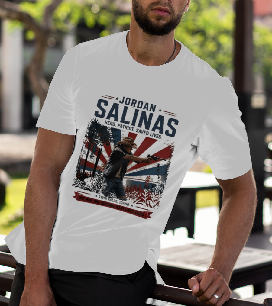 Jordan Salinas Hero Patriot Saved Lives Twin Falls Idaho T-Shirt