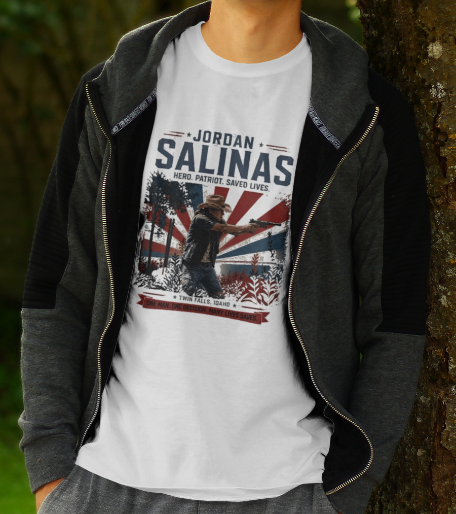 Jordan Salinas Hero Patriot Saved Lives Twin Falls Idaho T-Shirt