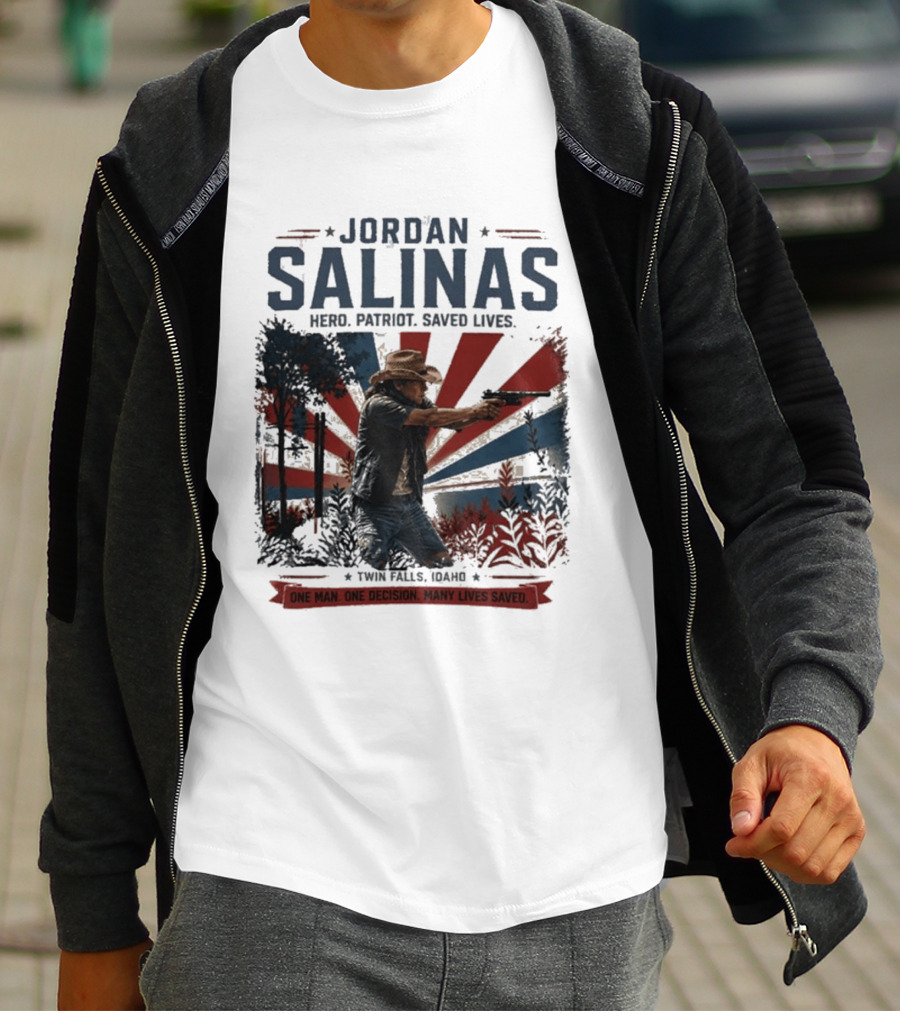 Jordan Salinas Hero Patriot Saved Lives Twin Falls Idaho T-Shirt