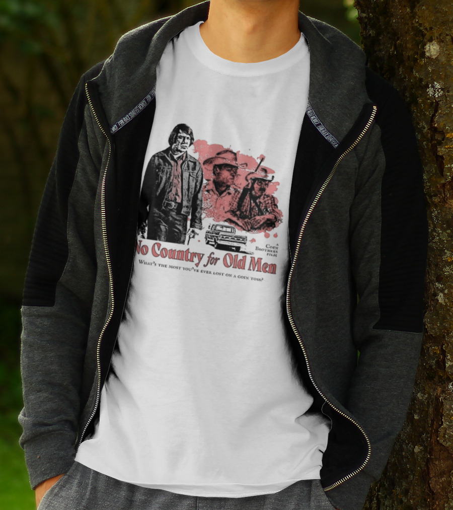 No Country For Old Men What's The Most You've Ever Lost On A Coin Toss Coen Brothers Film 2 Sided T-Shirt