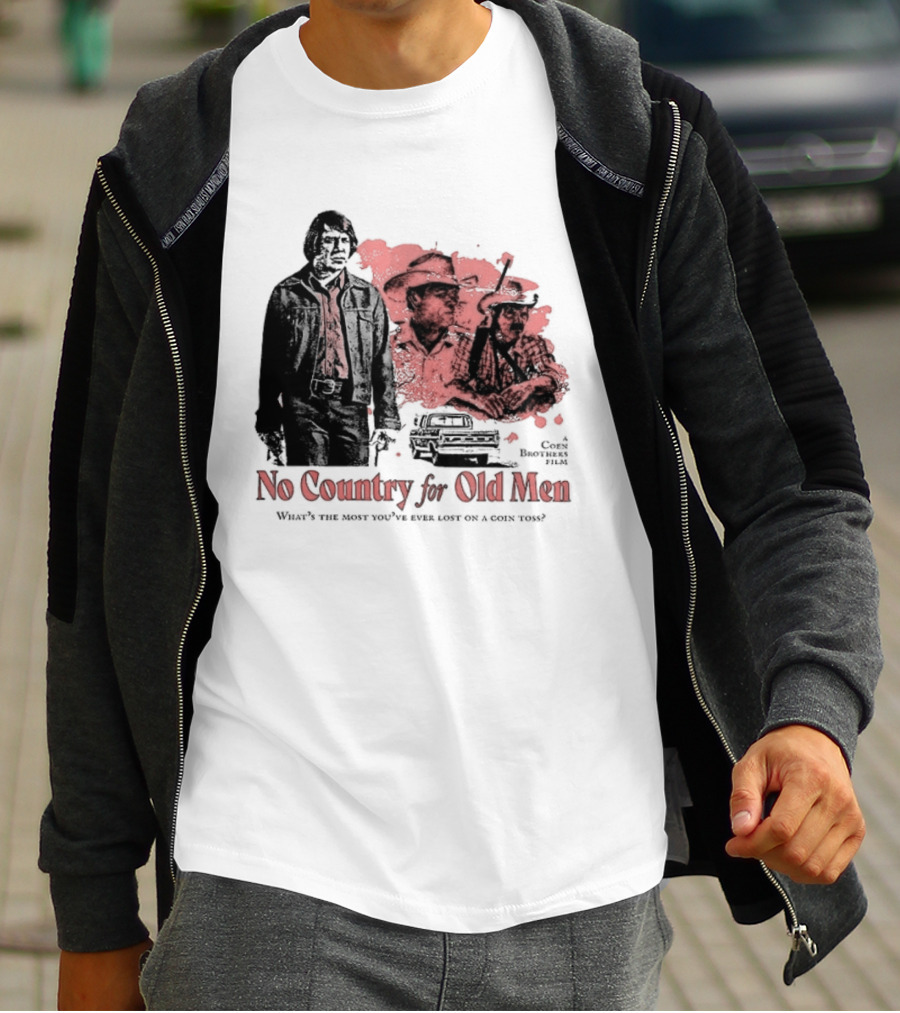 No Country For Old Men What's The Most You've Ever Lost On A Coin Toss Coen Brothers Film 2 Sided T-Shirt