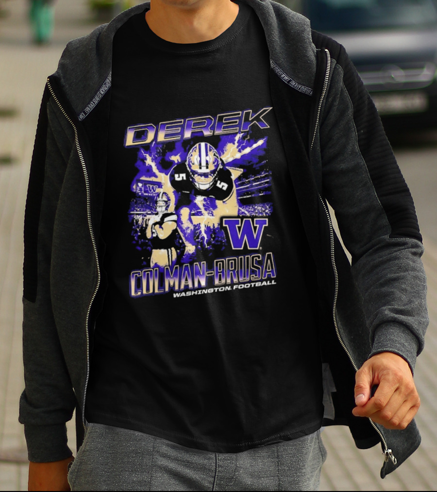 Derek Colman Brusa Washington State Football Huskies W Wildcats T-Shirt