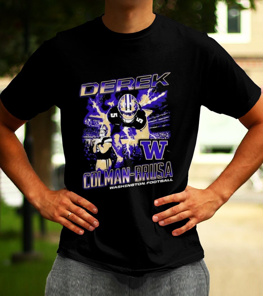 Derek Colman Brusa Washington State Football Huskies W Wildcats T-Shirt