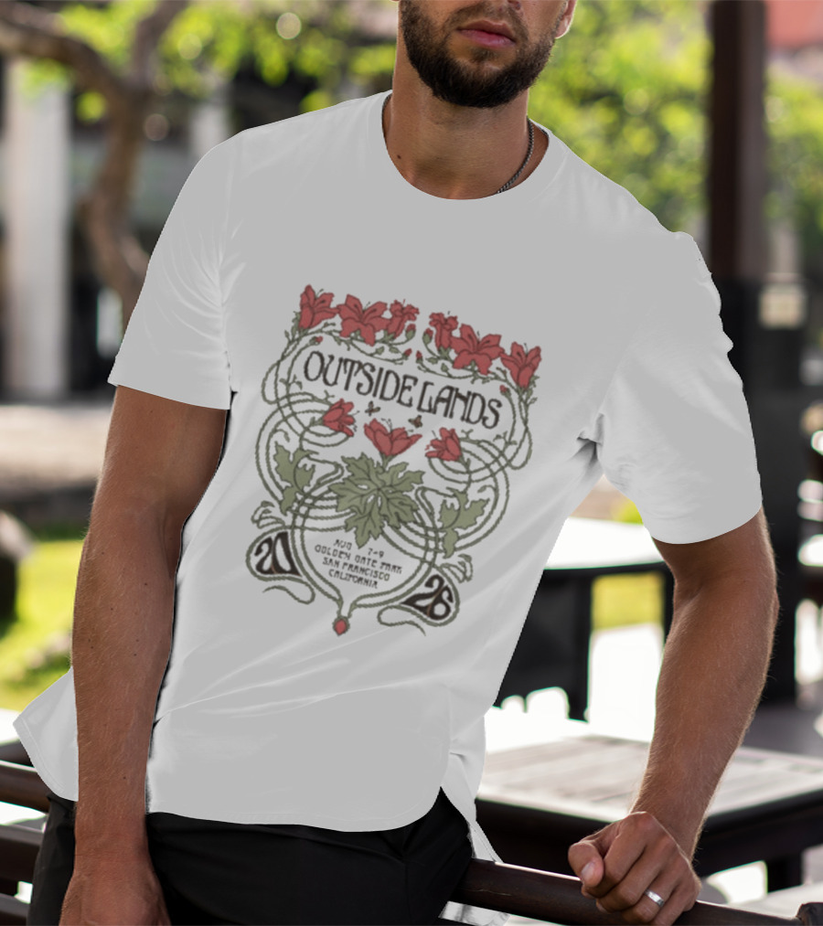Outside Lands Golden Gate Park 2026 San Francisco CA Floral Art Nouveau T-Shirt