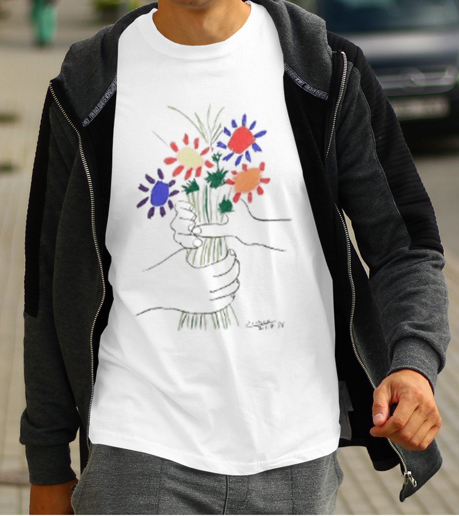 PEACE FOR ALL Uniqlo Tom Mayo Woodman Pablo Picasso Flower T-Shirt
