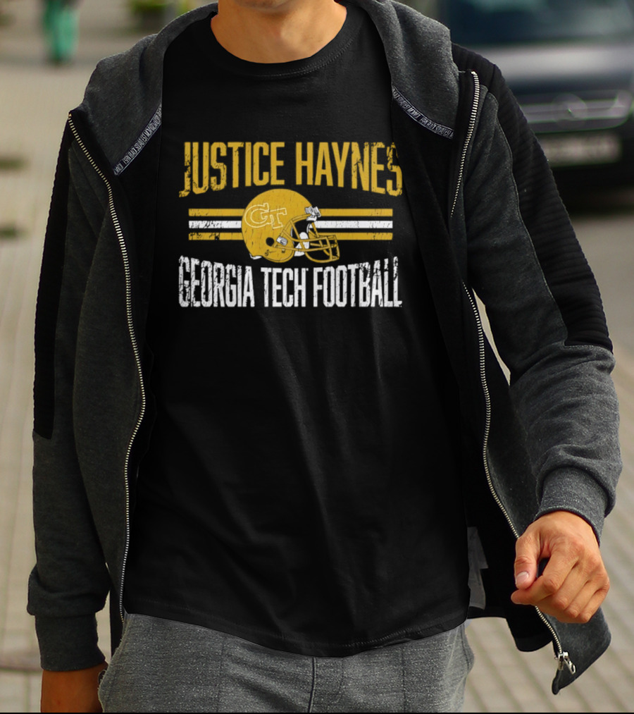 Justice Haynes Georgia Tech Football Helmet GT T-Shirt