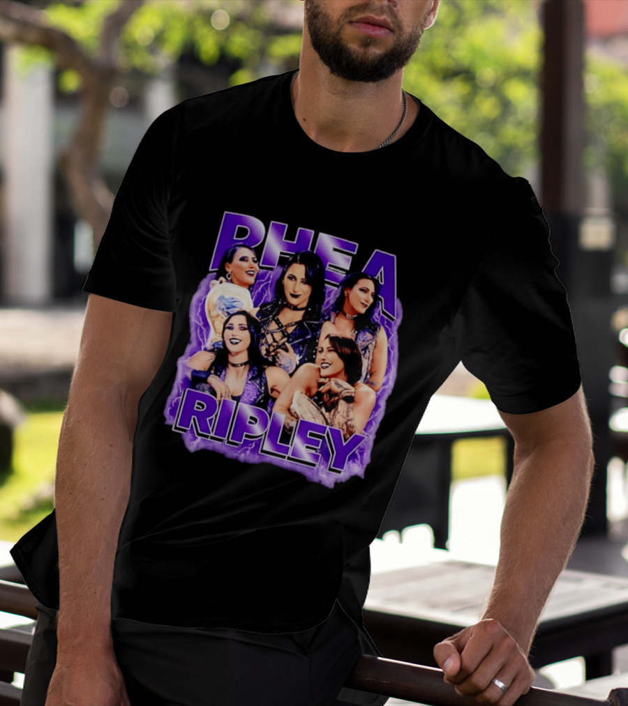 Rhea Ripley Iconic WrestleMania Moments Collage T-Shirt