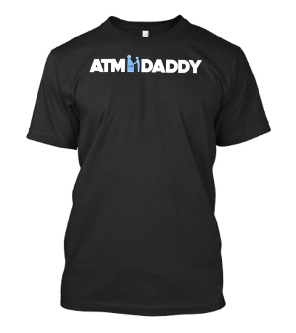 ATM Daddy Text With Iconic Figures In White T-Shirt
