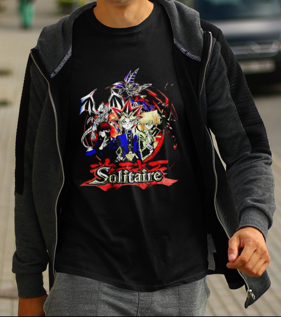 Yu Gi Oh Solitaire Yugi Muto Seto Kaiba Red Blue Star T-Shirt