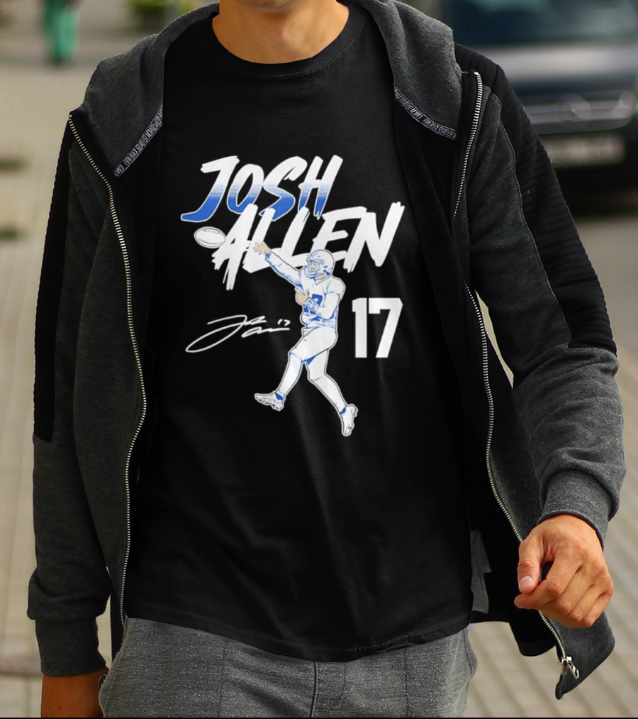 Josh Allen 17 Buffalo Bills Football Star 2026 Pose T-Shirt