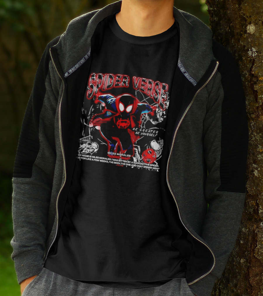 Spider Verse Miles Morales Be Greater Be Yourself Spider Man Marvel T-Shirt