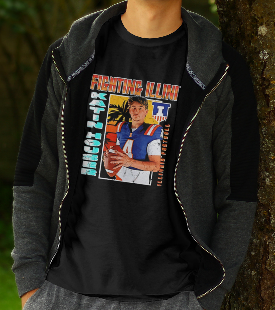 Fighting Illini Katin Houser Illinois Football 2026 NCAA Big Ten T-Shirt