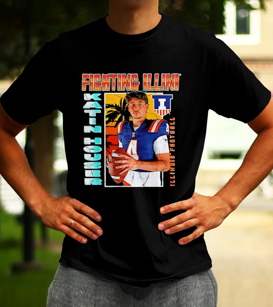Fighting Illini Katin Houser Illinois Football 2026 NCAA Big Ten T-Shirt