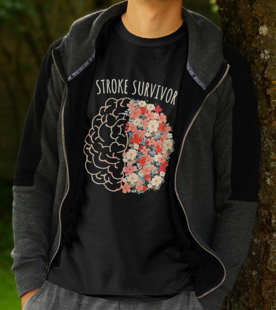 Stroke Survivor Brain With Floral T-Shirt
