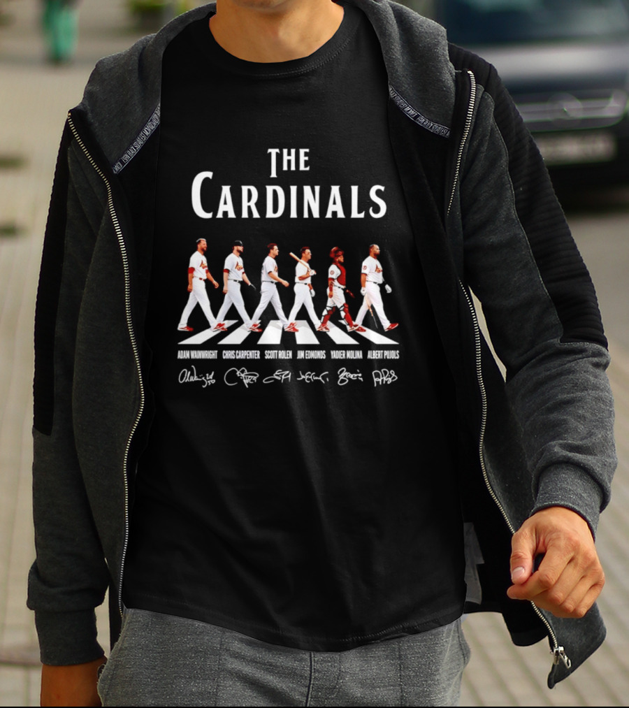 The Cardinals Adam Wainwright Chris Carpenter Scott Rolen Jim Edmonds Yadier Molina Albert Pujols St Louis Signatures T-Shirt