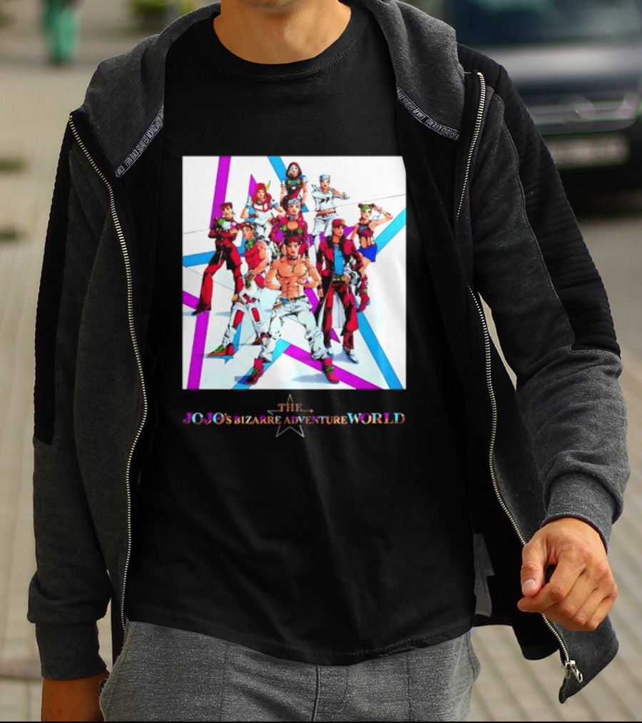 The JoJo's Bizarre Adventure World Anime Characters Ensemble T-Shirt