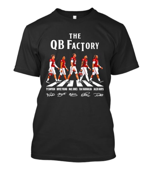 The QB Factory Ty Simpson Bryce Young Mac Jones Tua Tagovailoa Jalen Hurts Alabama Crimson Tide T-Shirt