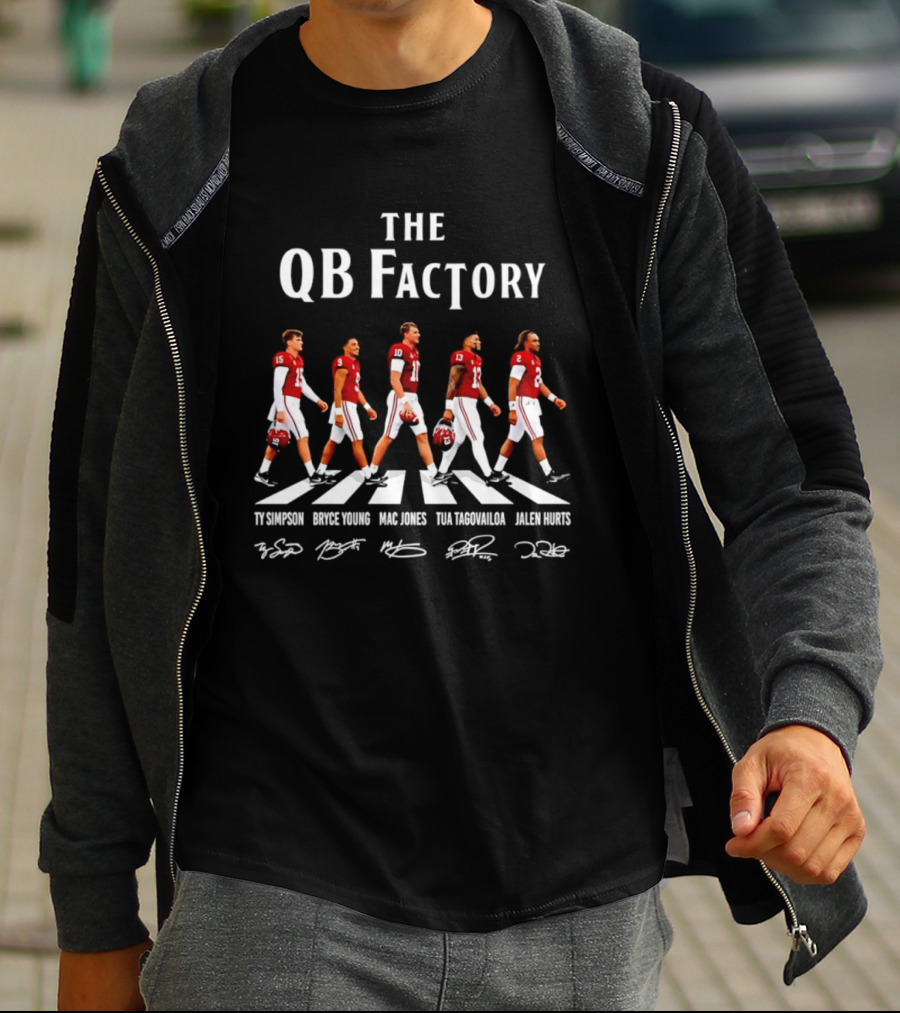 The QB Factory Ty Simpson Bryce Young Mac Jones Tua Tagovailoa Jalen Hurts Alabama Crimson Tide T-Shirt