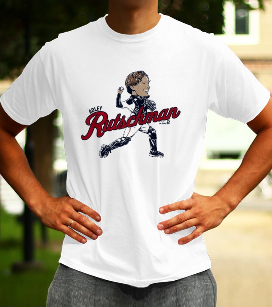 Adley Rutschman Boston Caricature Catcher Action Pose Red Sox T-Shirt