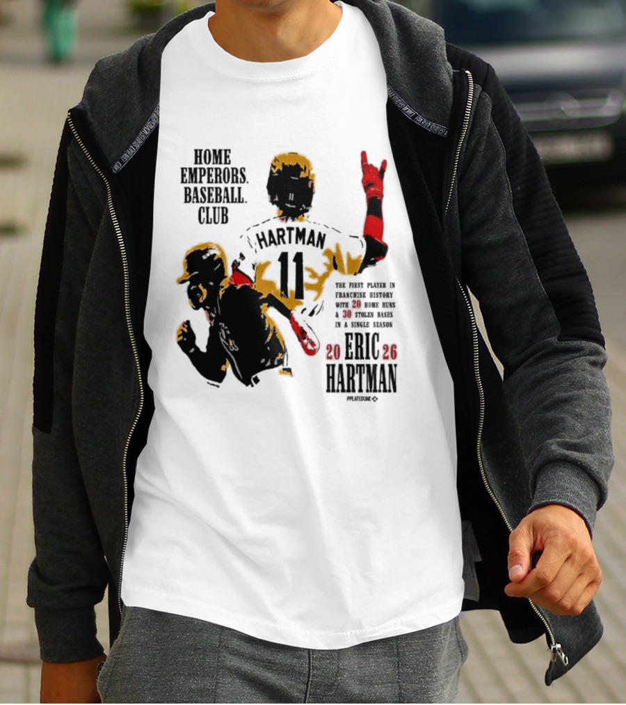Eric Hartman Rome Emperors Baseball Club 2030 Season T-Shirt