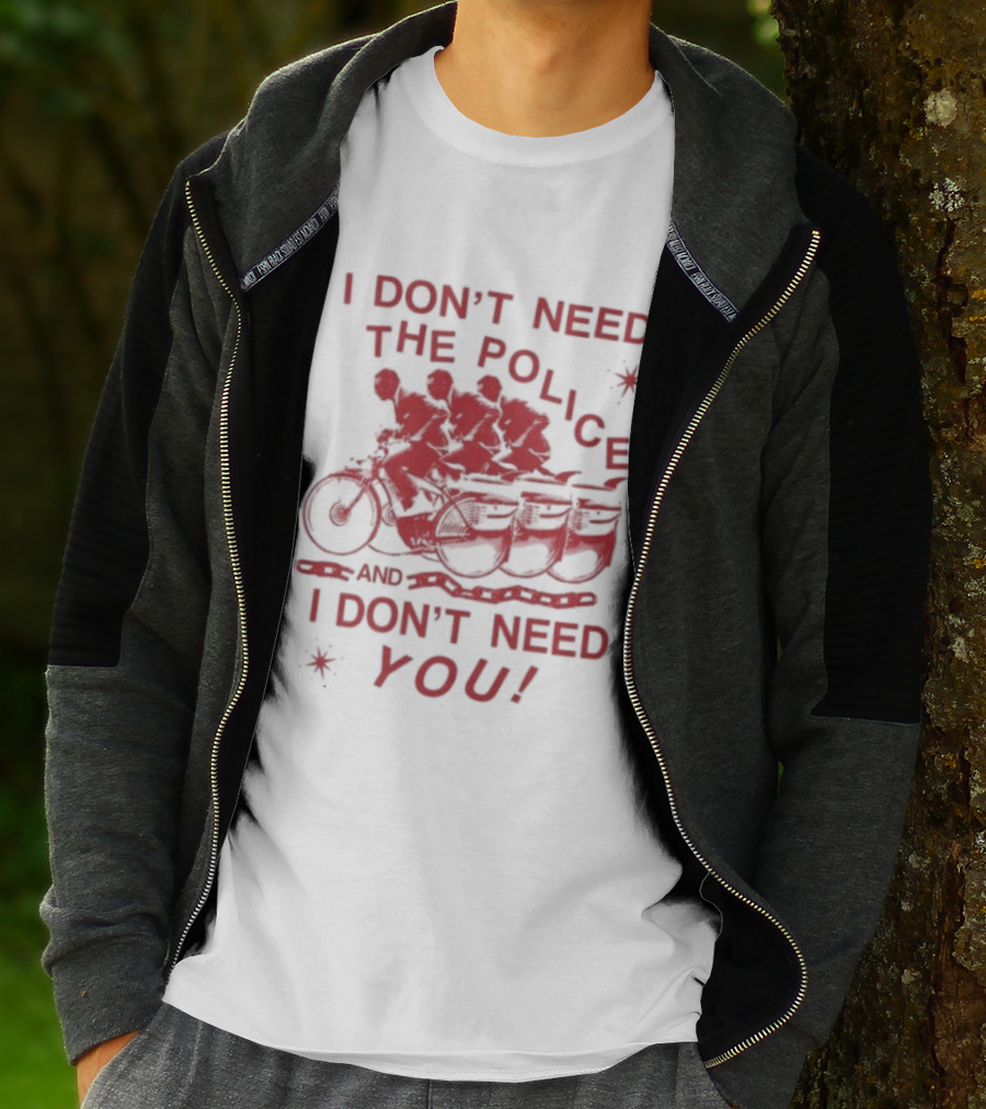 I Don't Need The Police And I Don't Need You Pee Wee Herman Moto T-Shirt