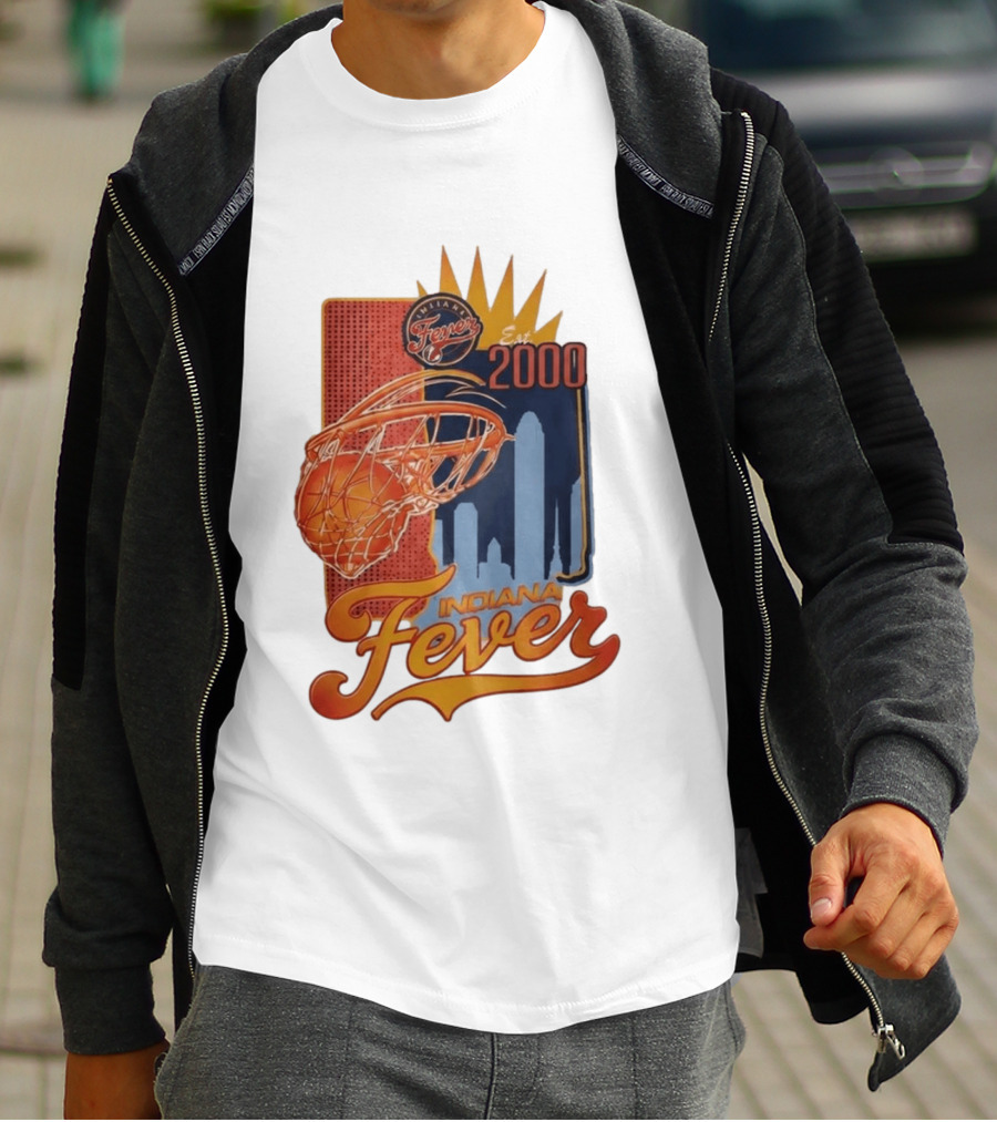Indiana Fever Est 2000 Basketball Skyline T-Shirt