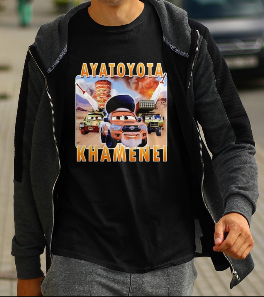 Ayatoyota Khamenei Toyota Ayatollah Car Rockets Desert Helicopter T-Shirt